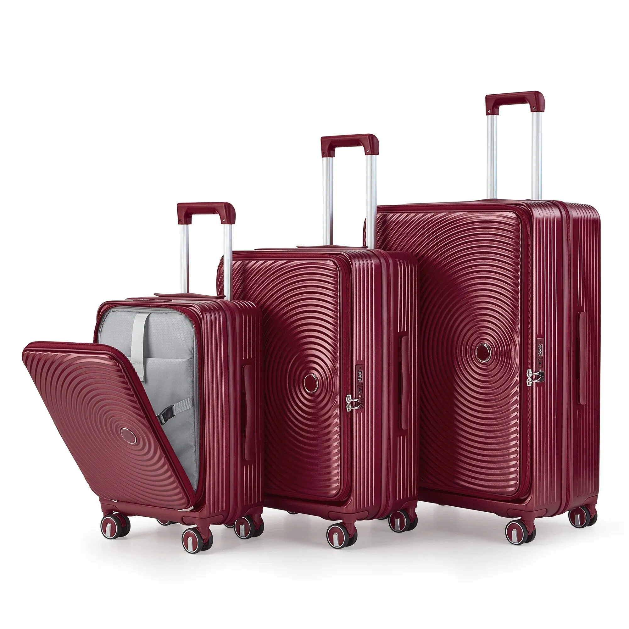 3 Piece (20/24/28) Expandable Luggage Sets with TSA Lock and Spinner Wheels, Hardsided Luggage with Front Pocket