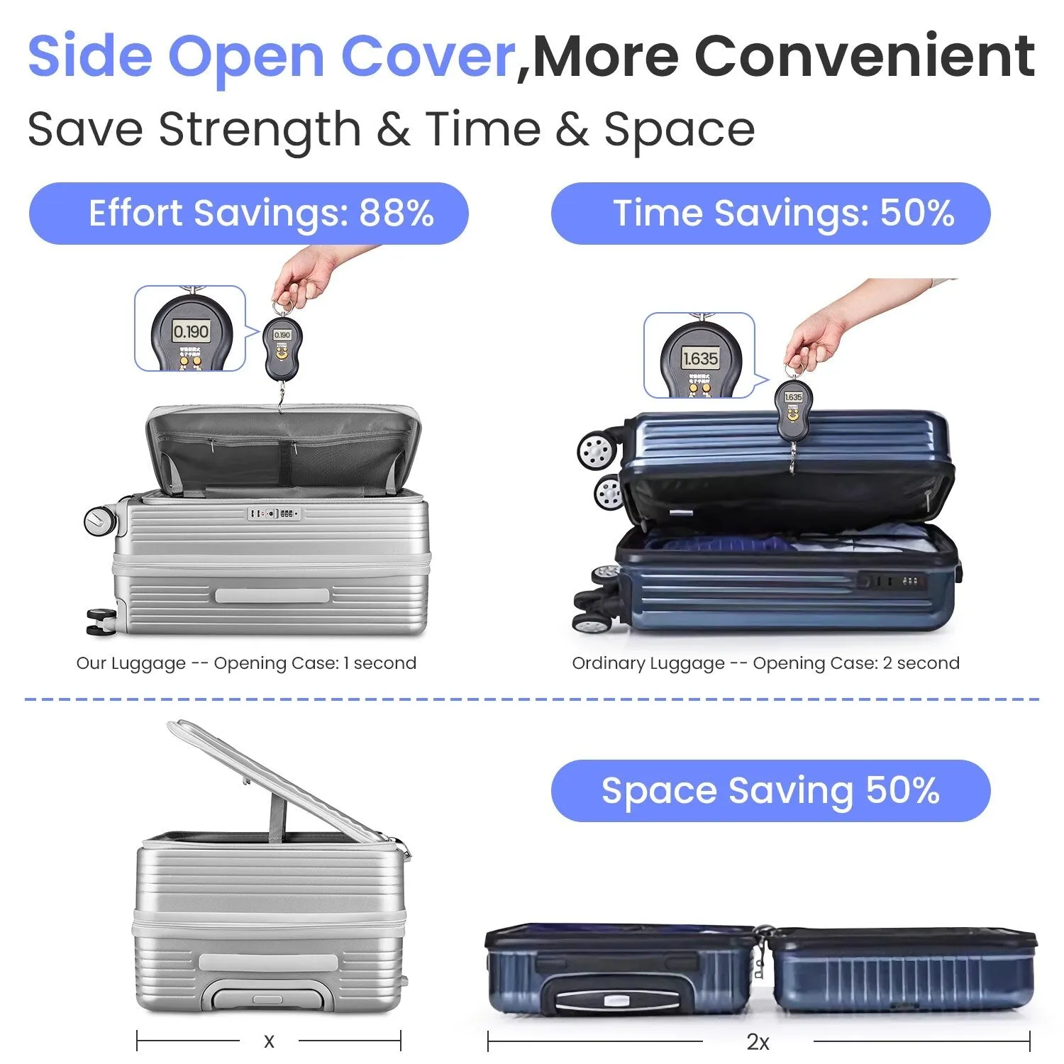 3 Piece (20/24/28) Expandable Luggage Sets with TSA Lock and Spinner Wheels, Hardsided Luggage with Front Pocket