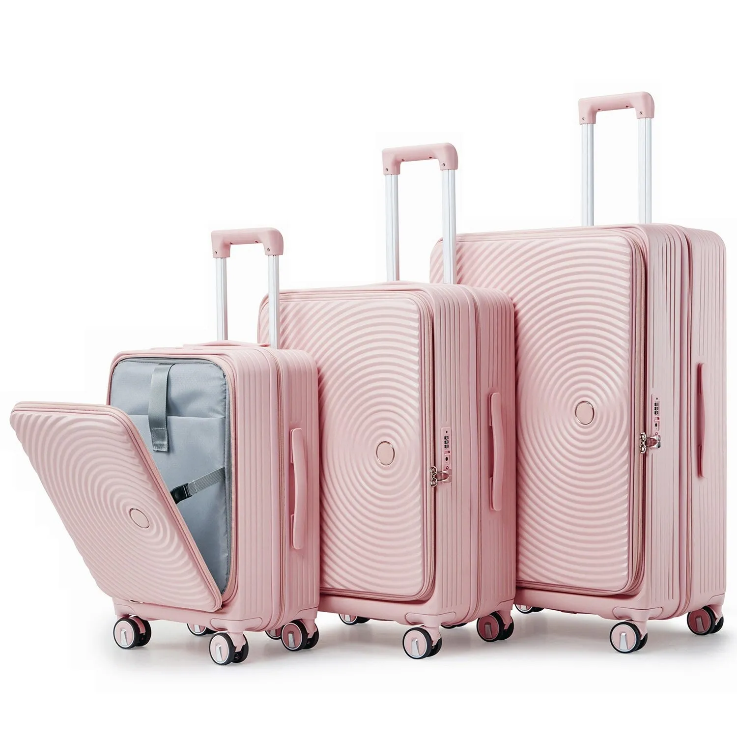 3 Piece (20/24/28) Expandable Luggage Sets with TSA Lock and Spinner Wheels, Hardsided Luggage with Front Pocket