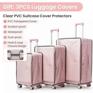 3 Piece (20/24/28) Expandable Luggage Sets with TSA Lock and Spinner Wheels, Hardsided Luggage with Front Pocket
