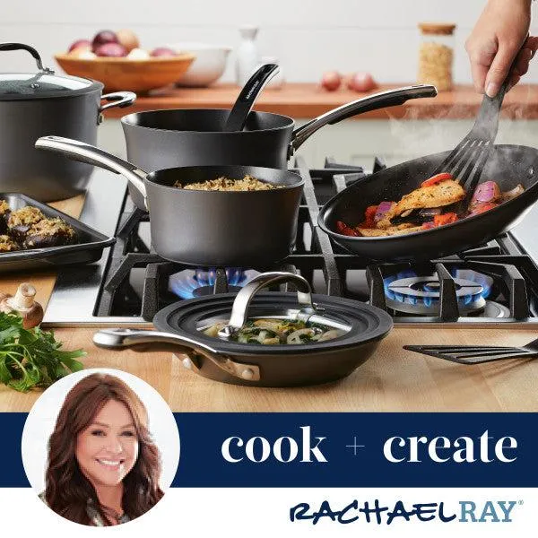 4.5-Quart Cook   Create Hard Anodized Nonstick Saucier Pan with Lid and Helper Handle