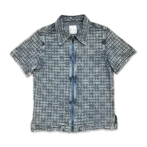 4G Logo Zip Up Shirt Blue