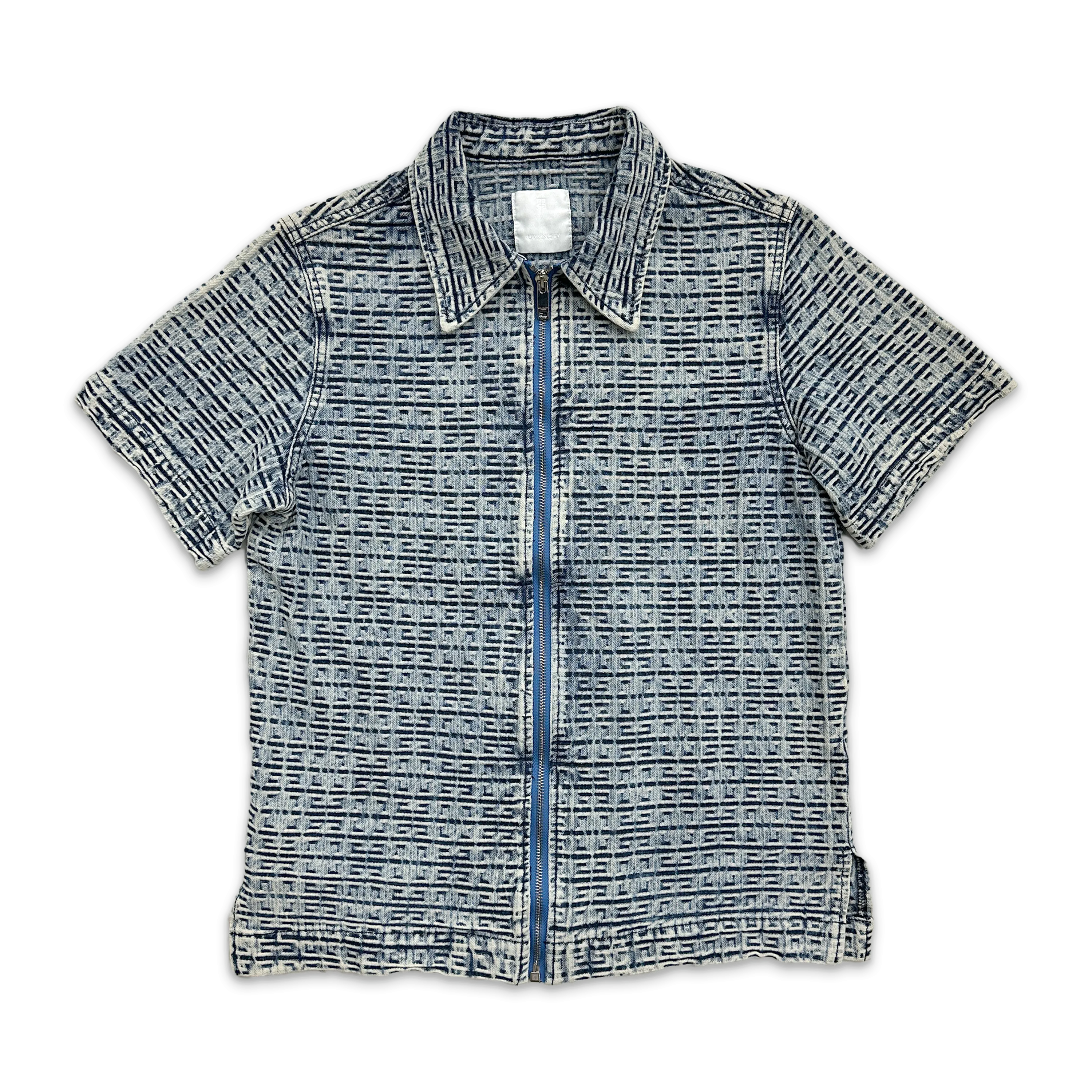 4G Logo Zip Up Shirt Blue