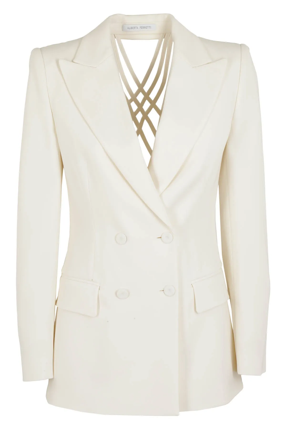 Alberta Ferretti Strap-Detailed Double-Breasted Blazer
