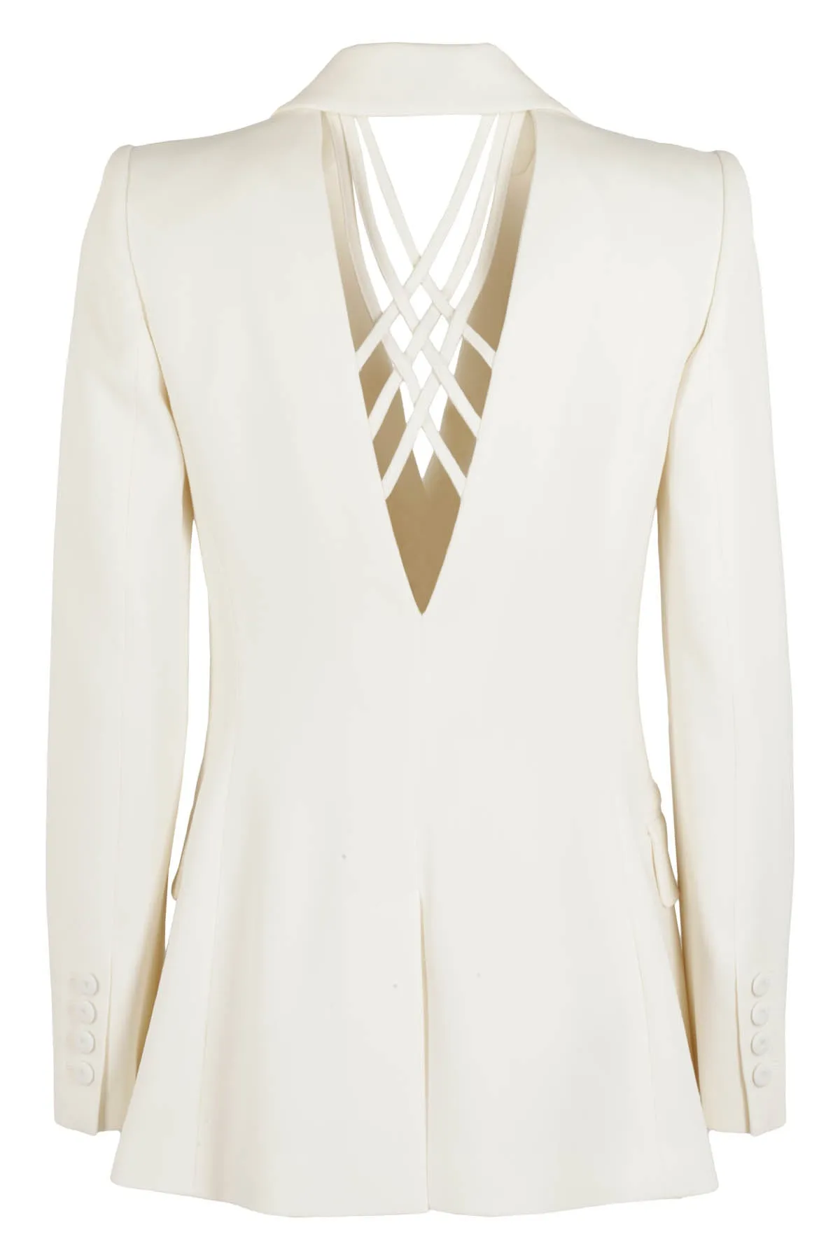 Alberta Ferretti Strap-Detailed Double-Breasted Blazer