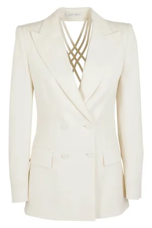 Alberta Ferretti Strap-Detailed Double-Breasted Blazer