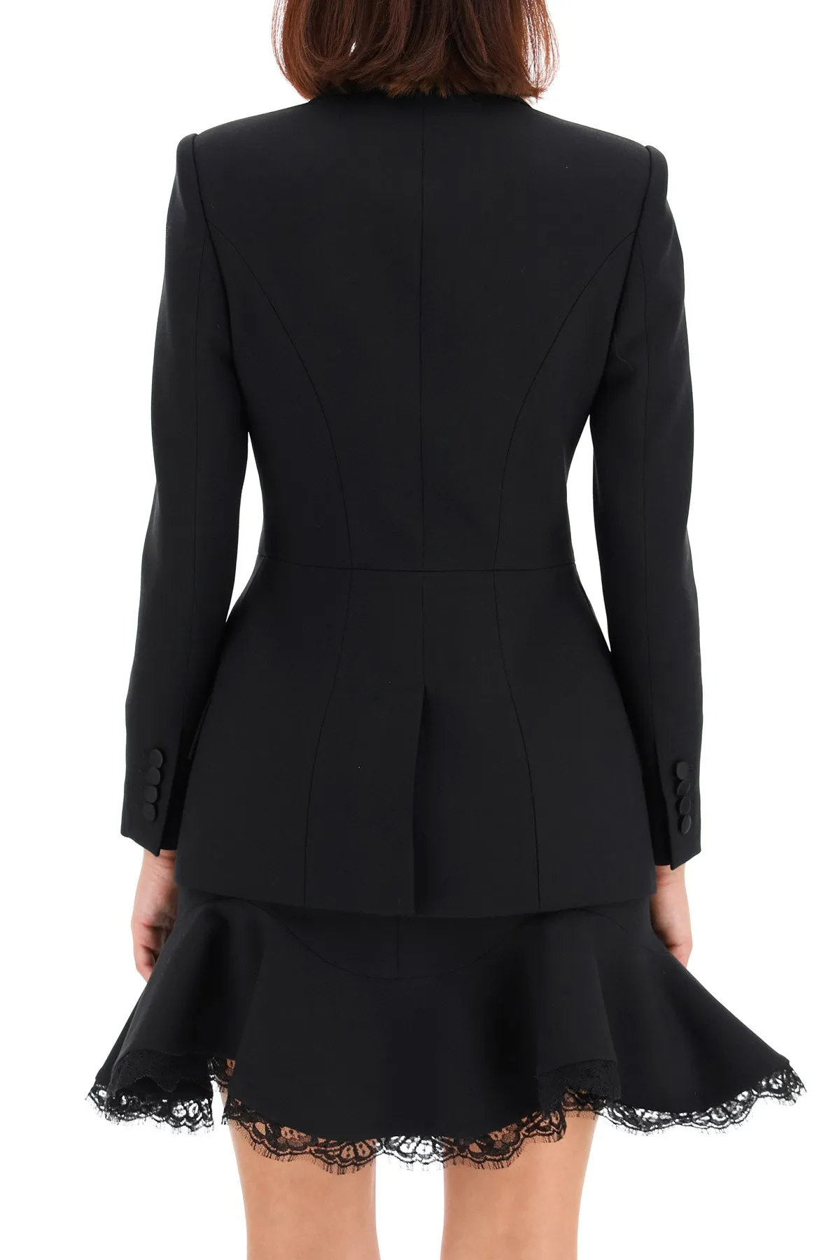 Alexander McQueen Lace-Panel Detailed Blazer