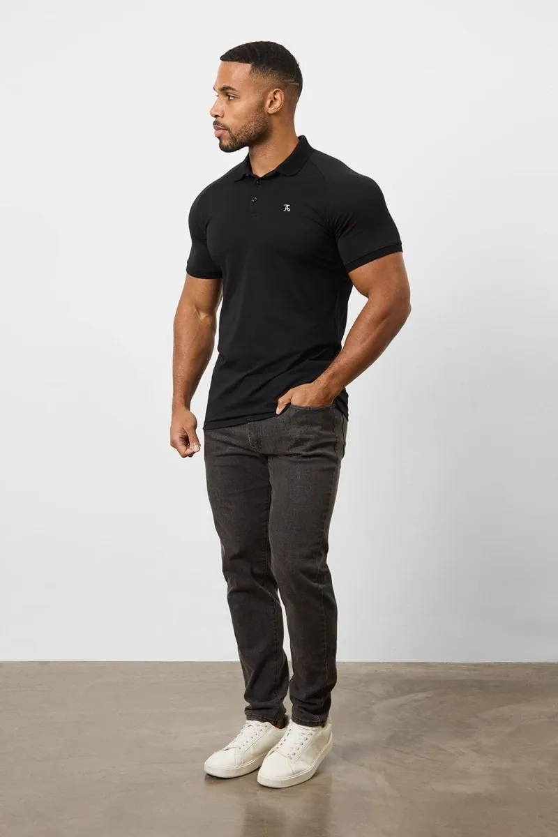 Athletic Fit Polo Shirt in Black
