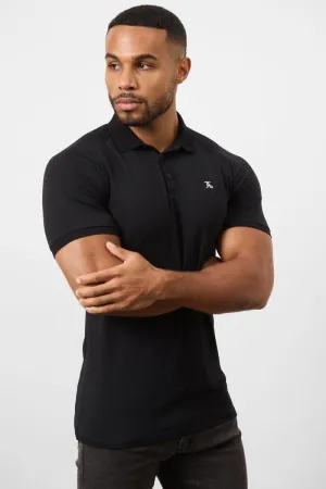 Athletic Fit Polo Shirt in Black