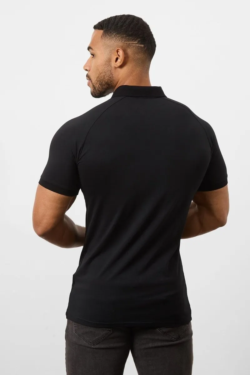 Athletic Fit Polo Shirt in Black