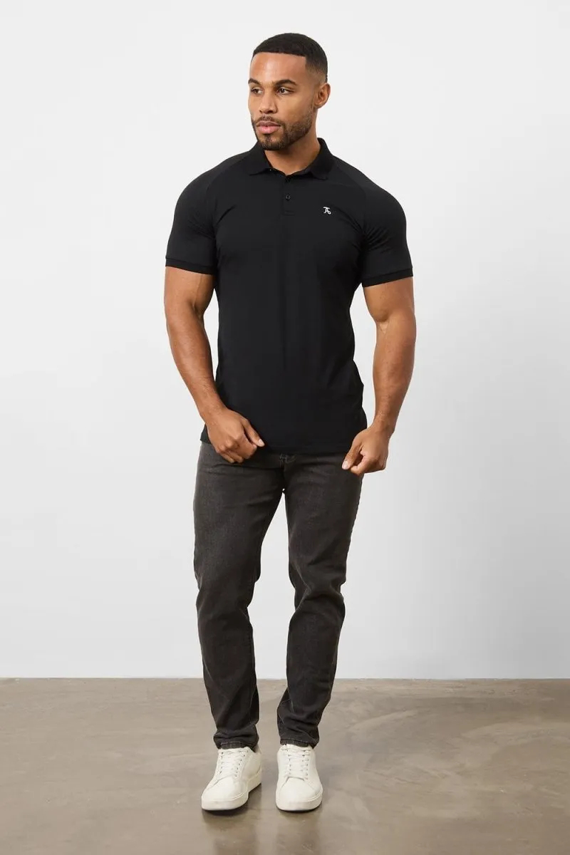 Athletic Fit Polo Shirt in Black