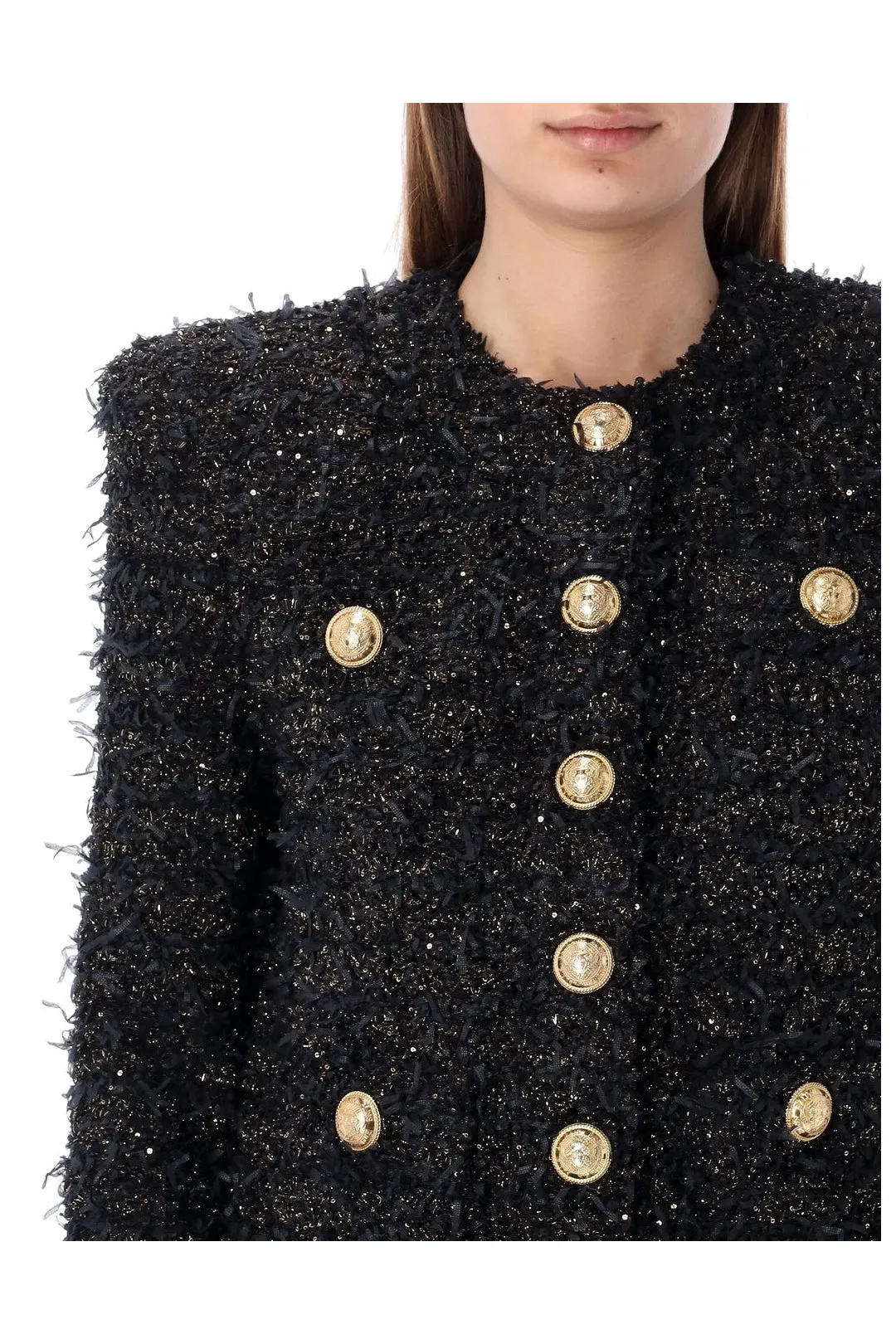 Balmain Button Detailed Tweed Jacket