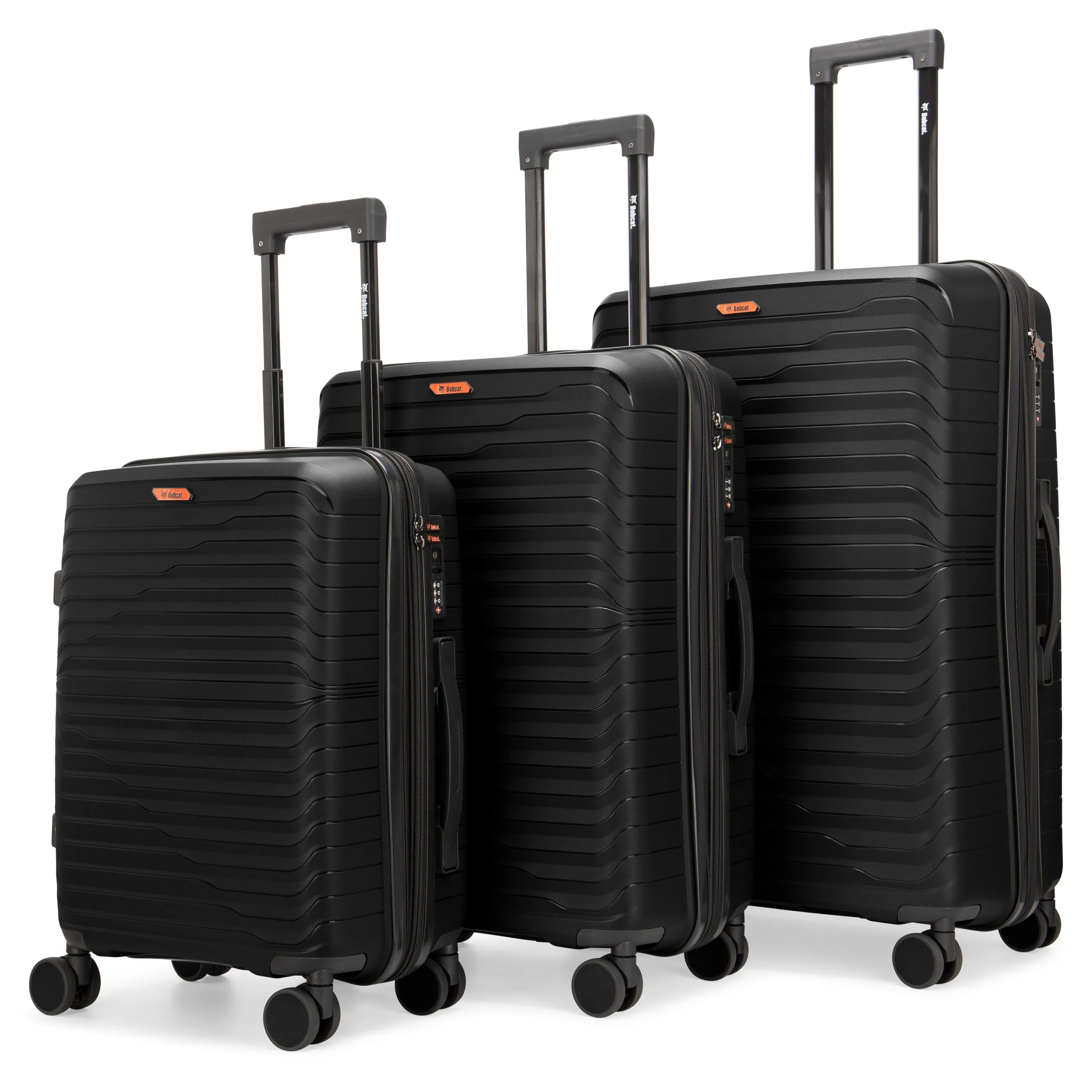 Bobcat Excavator 3-Piece Expandable Hardside Spinner Luggage Set