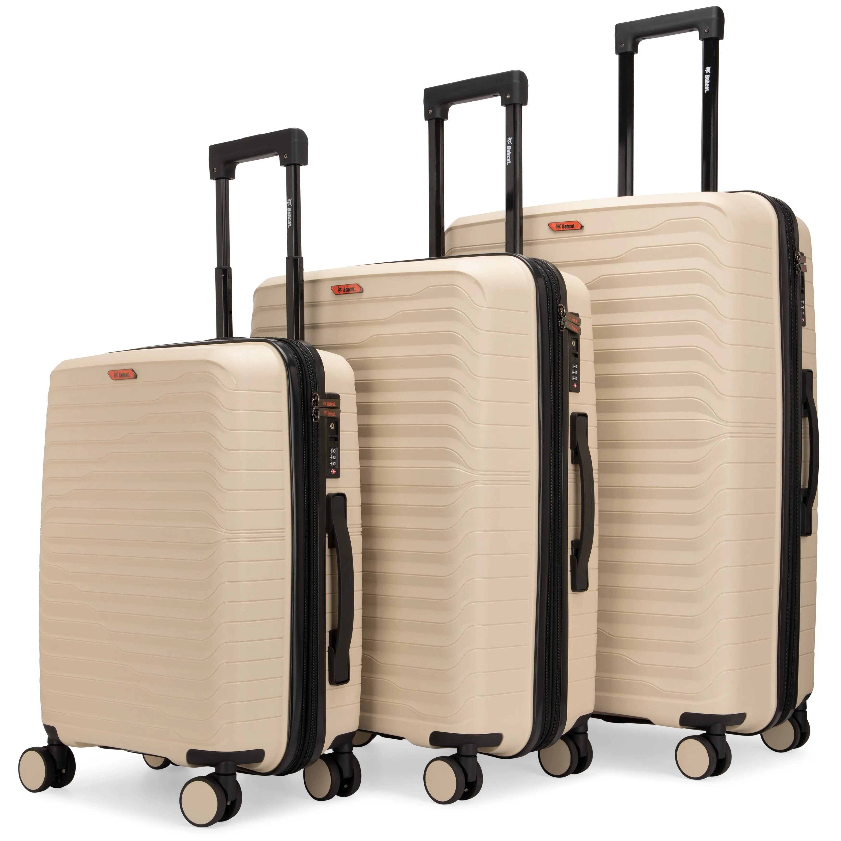 Bobcat Excavator 3-Piece Expandable Hardside Spinner Luggage Set
