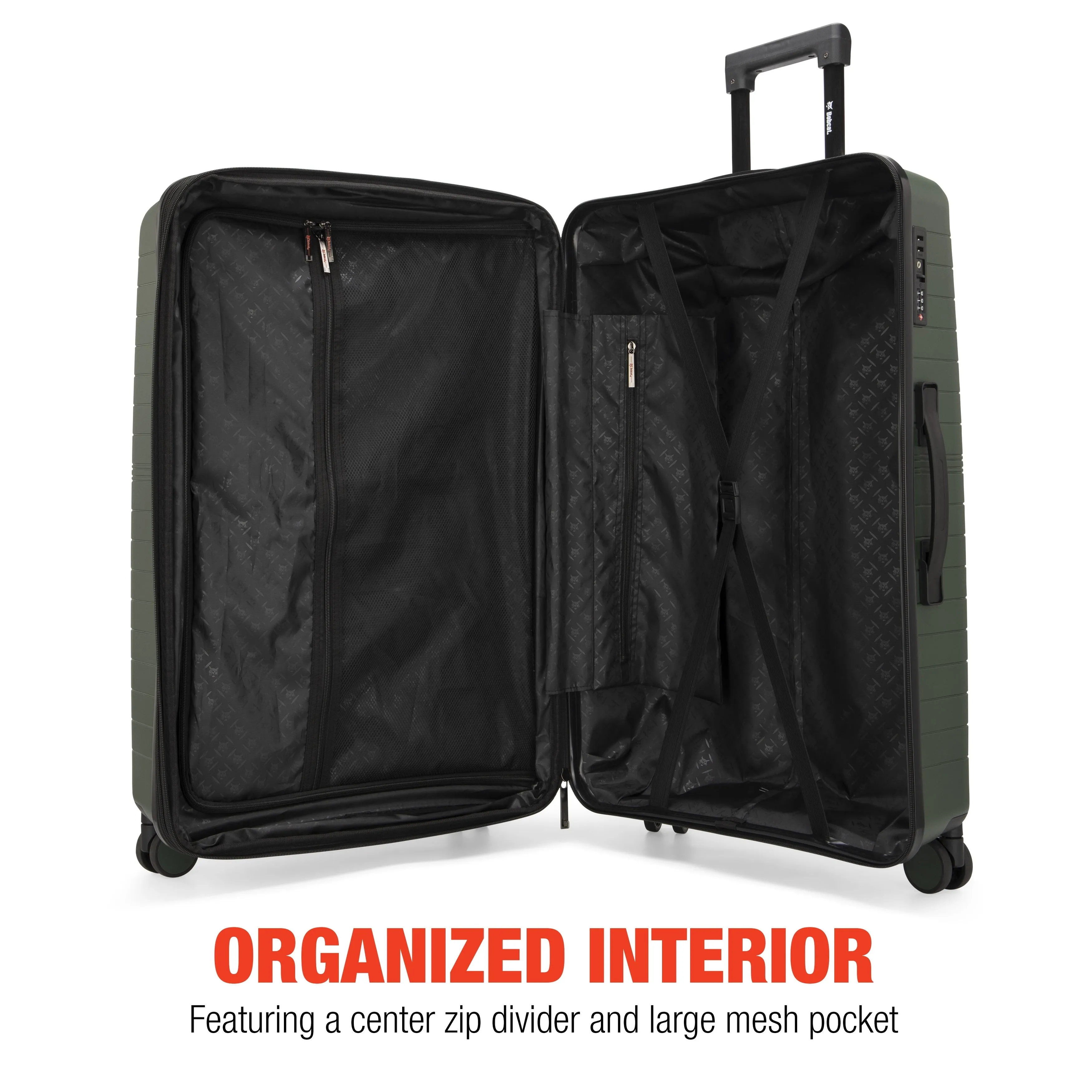 Bobcat Excavator 3-Piece Expandable Hardside Spinner Luggage Set