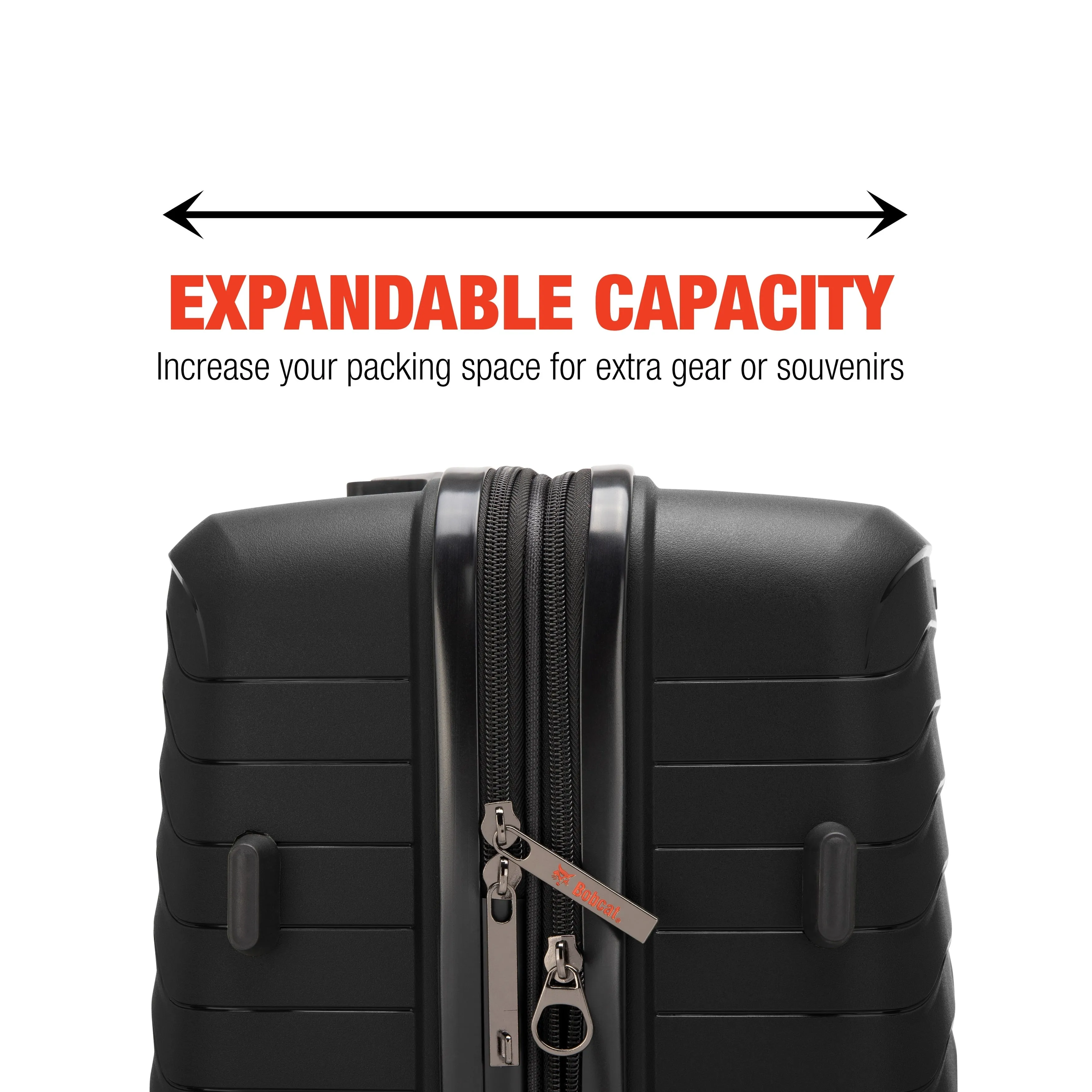 Bobcat Excavator 3-Piece Expandable Hardside Spinner Luggage Set
