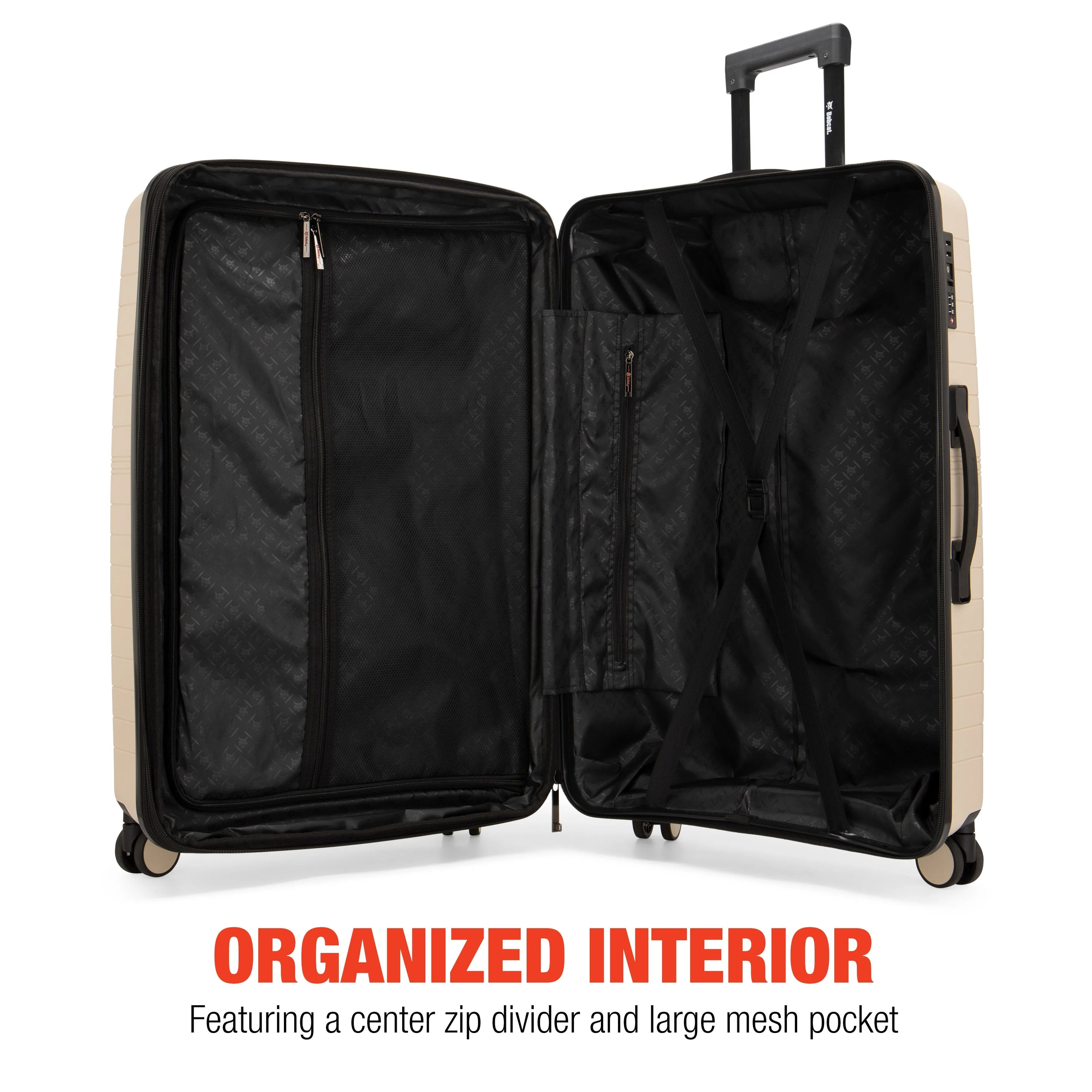 Bobcat Excavator 3-Piece Expandable Hardside Spinner Luggage Set