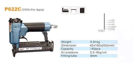 Bret Pneumatic Air Pin Nailer | Model : AS-B-P622C