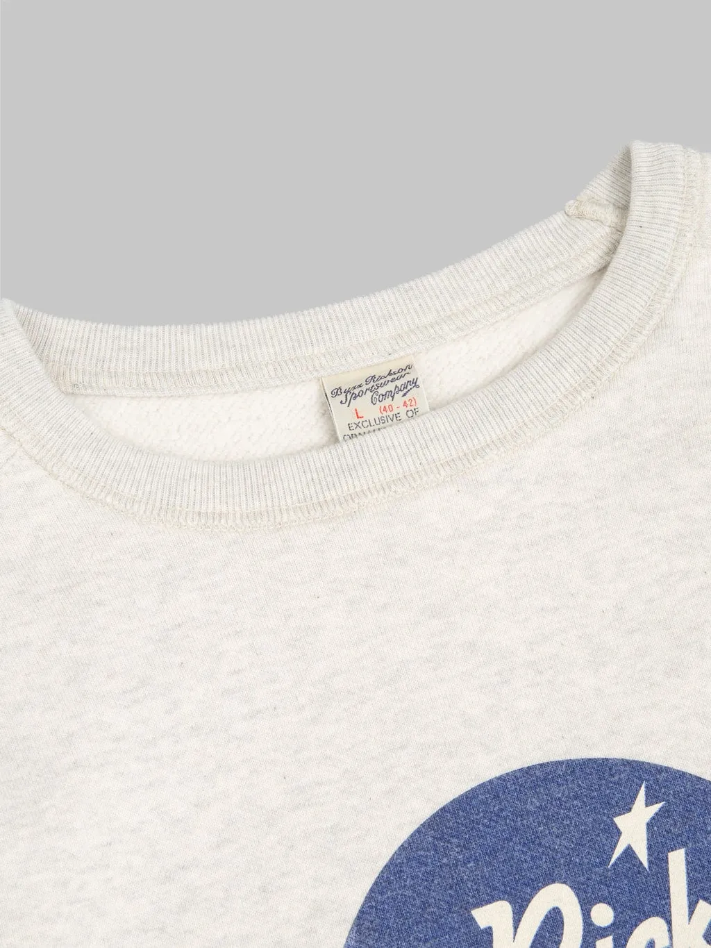 Buzz Rickson's BR69507 Freedom Sleeve Logo Sweatshirt Oatmeal