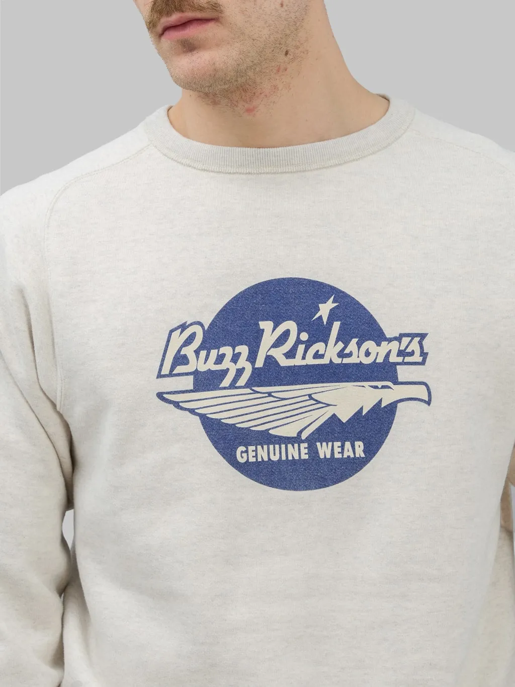 Buzz Rickson's BR69507 Freedom Sleeve Logo Sweatshirt Oatmeal