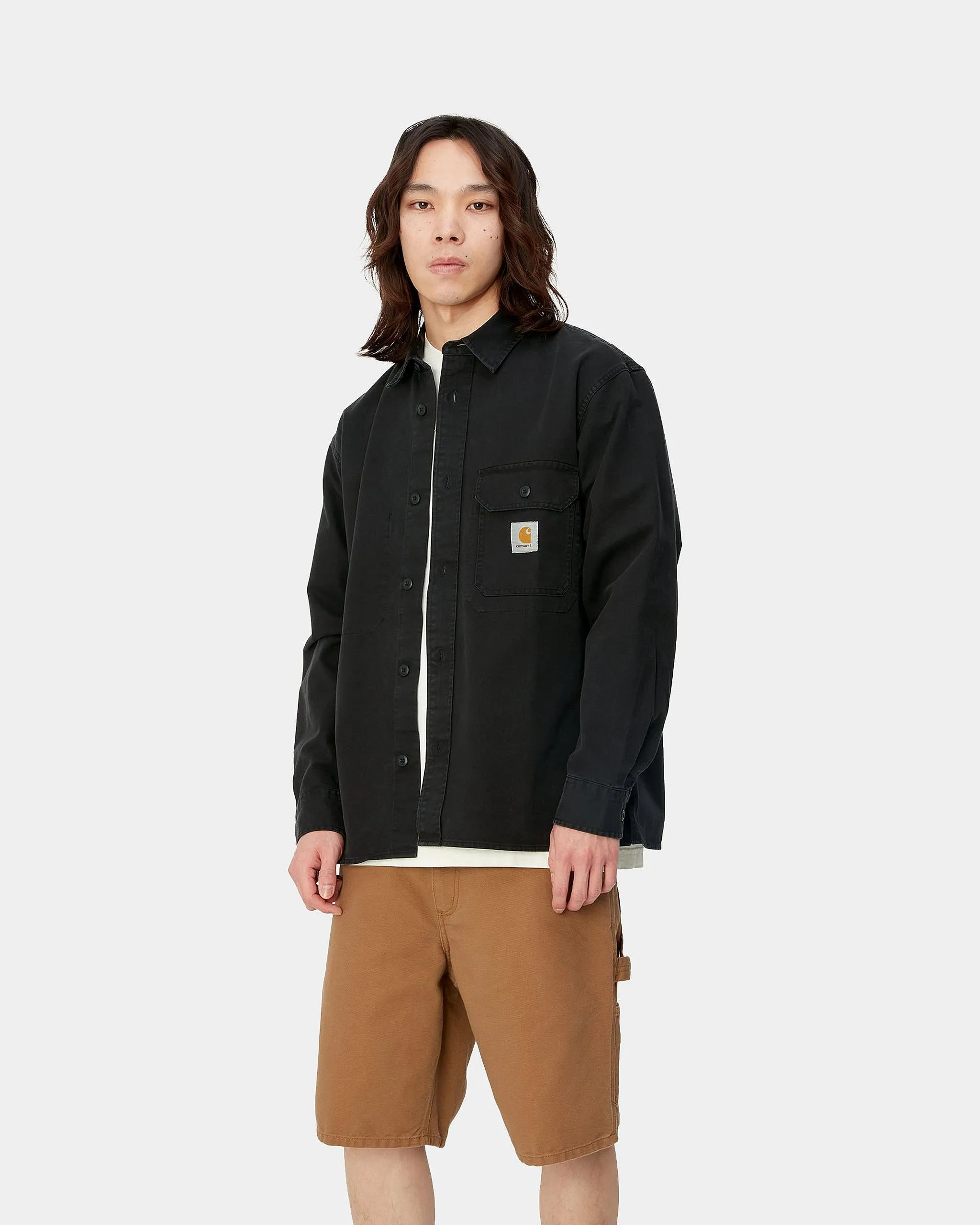 Carhartt WIP Reno Shirt Jacket - Black Garment Dyed