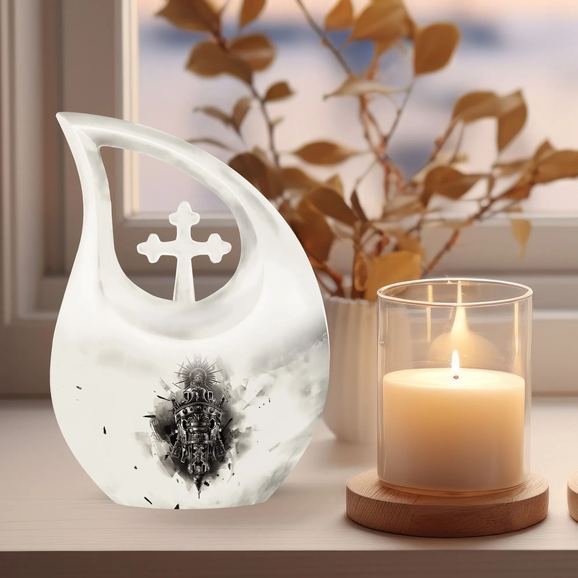 Catholic Cremation Urn - Memorial Cremation Urn For Ashes