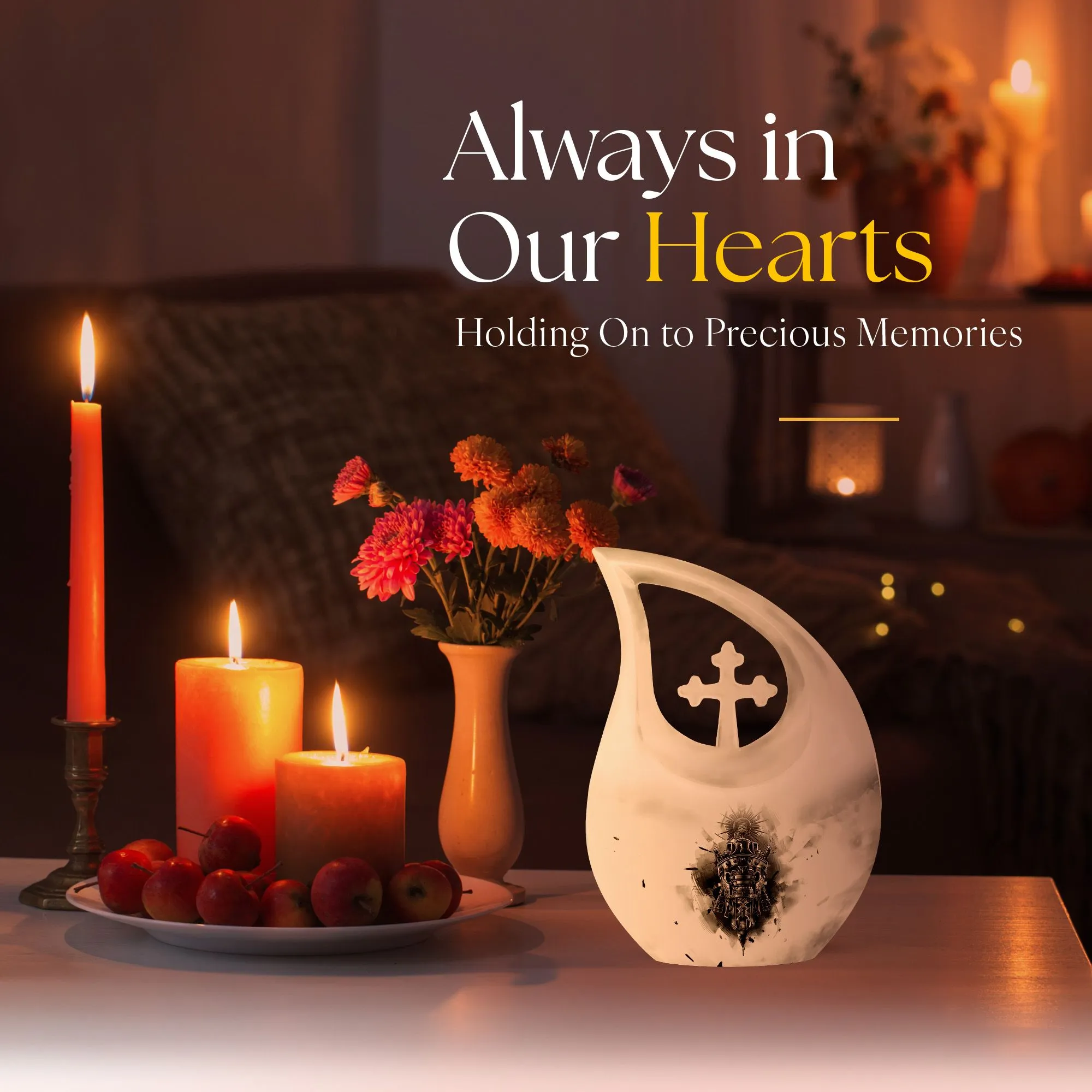 Catholic Cremation Urn - Memorial Cremation Urn For Ashes