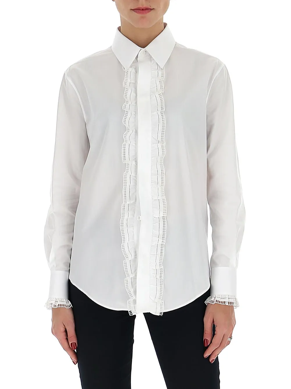 Celine Embroidered Frill Detailed Shirt
