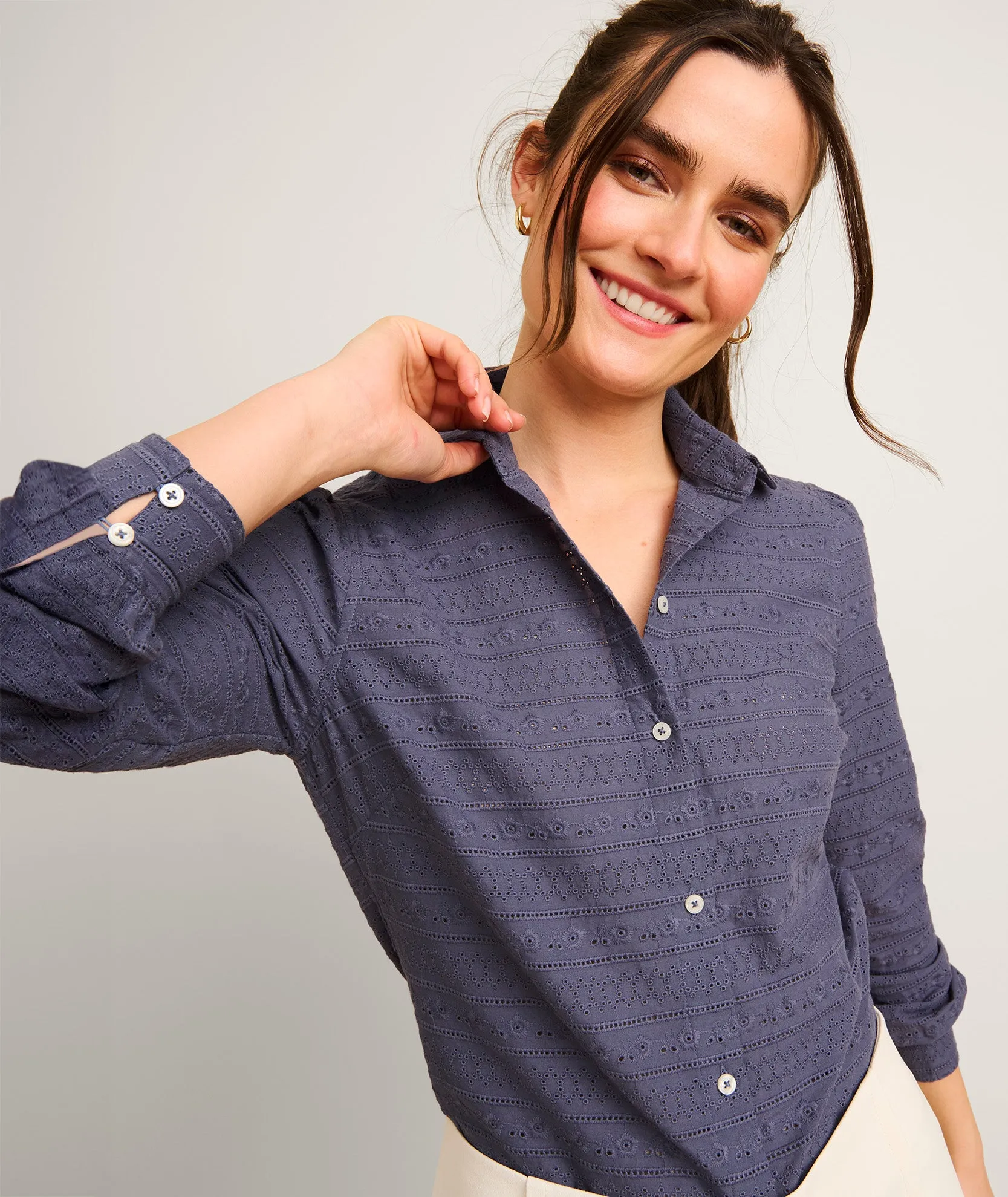 Cotton Eyelet Carmela Shirt
