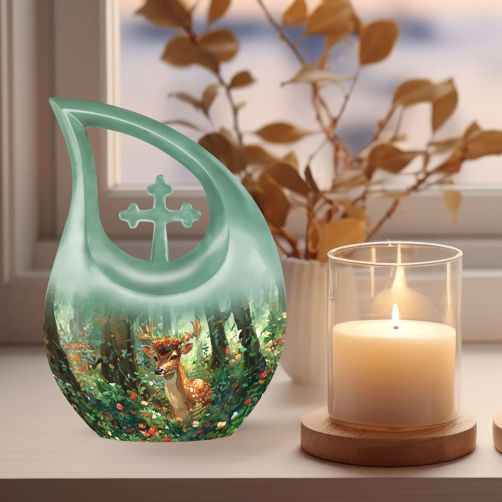 Deer Memorial Urn, Containers Urn For Cremated Ashes