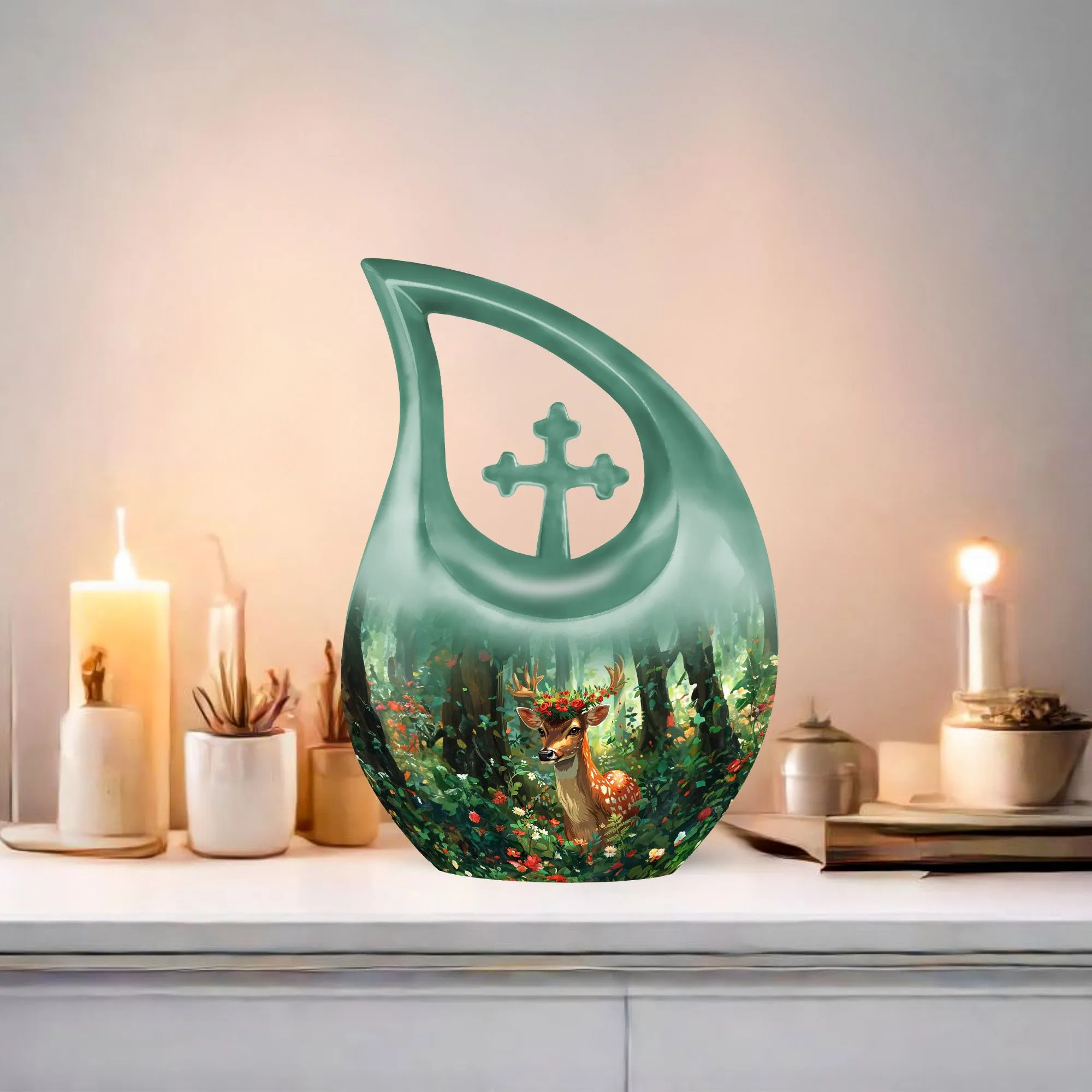 Deer Memorial Urn, Containers Urn For Cremated Ashes