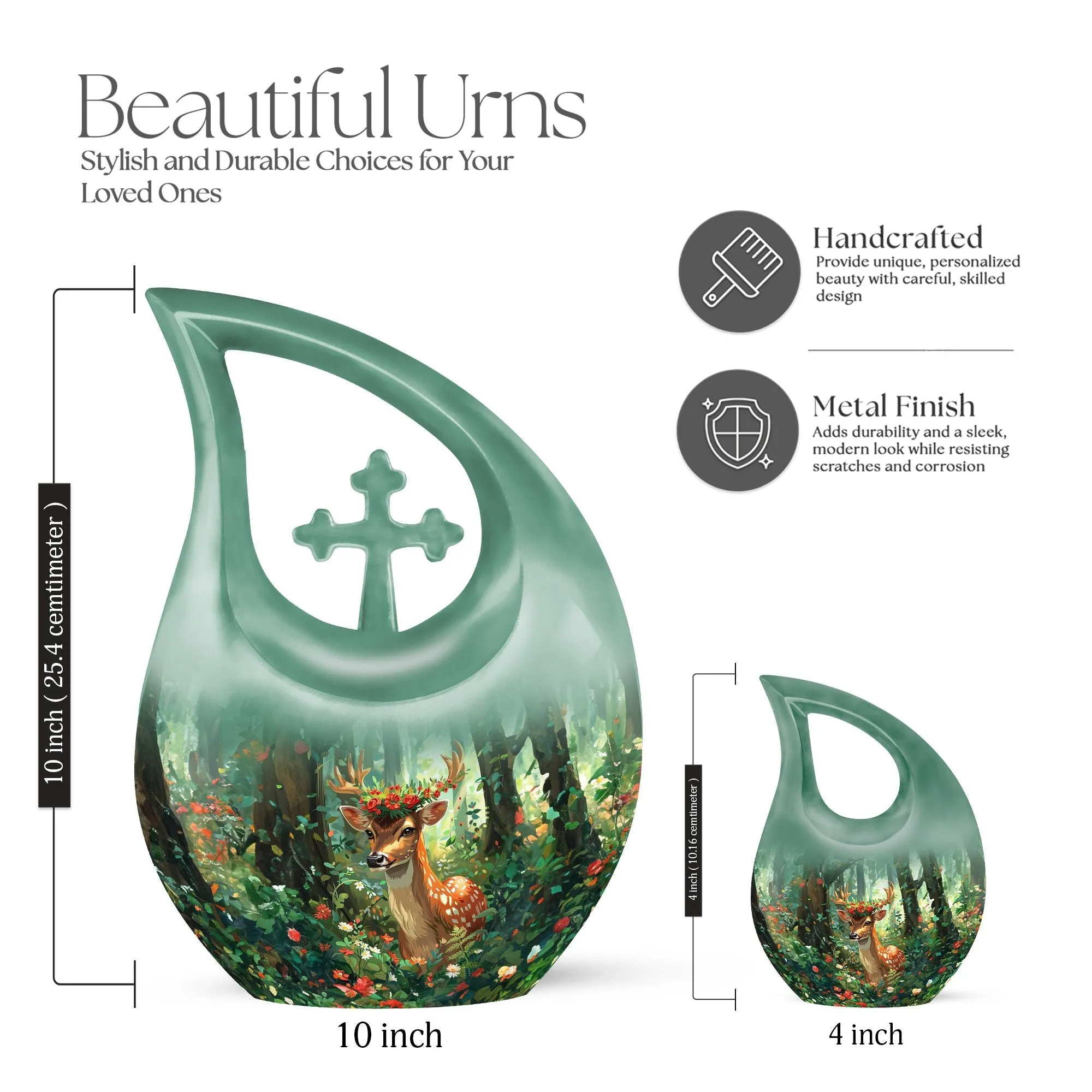 Deer Memorial Urn, Containers Urn For Cremated Ashes
