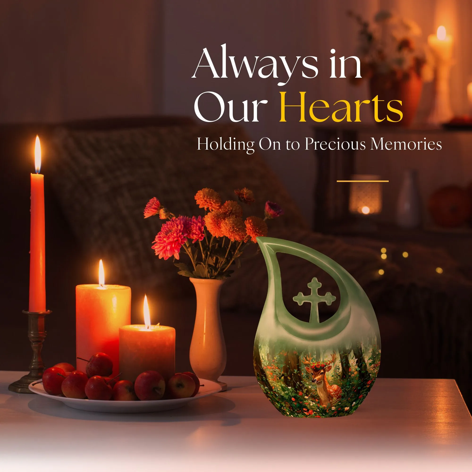 Deer Memorial Urn, Containers Urn For Cremated Ashes