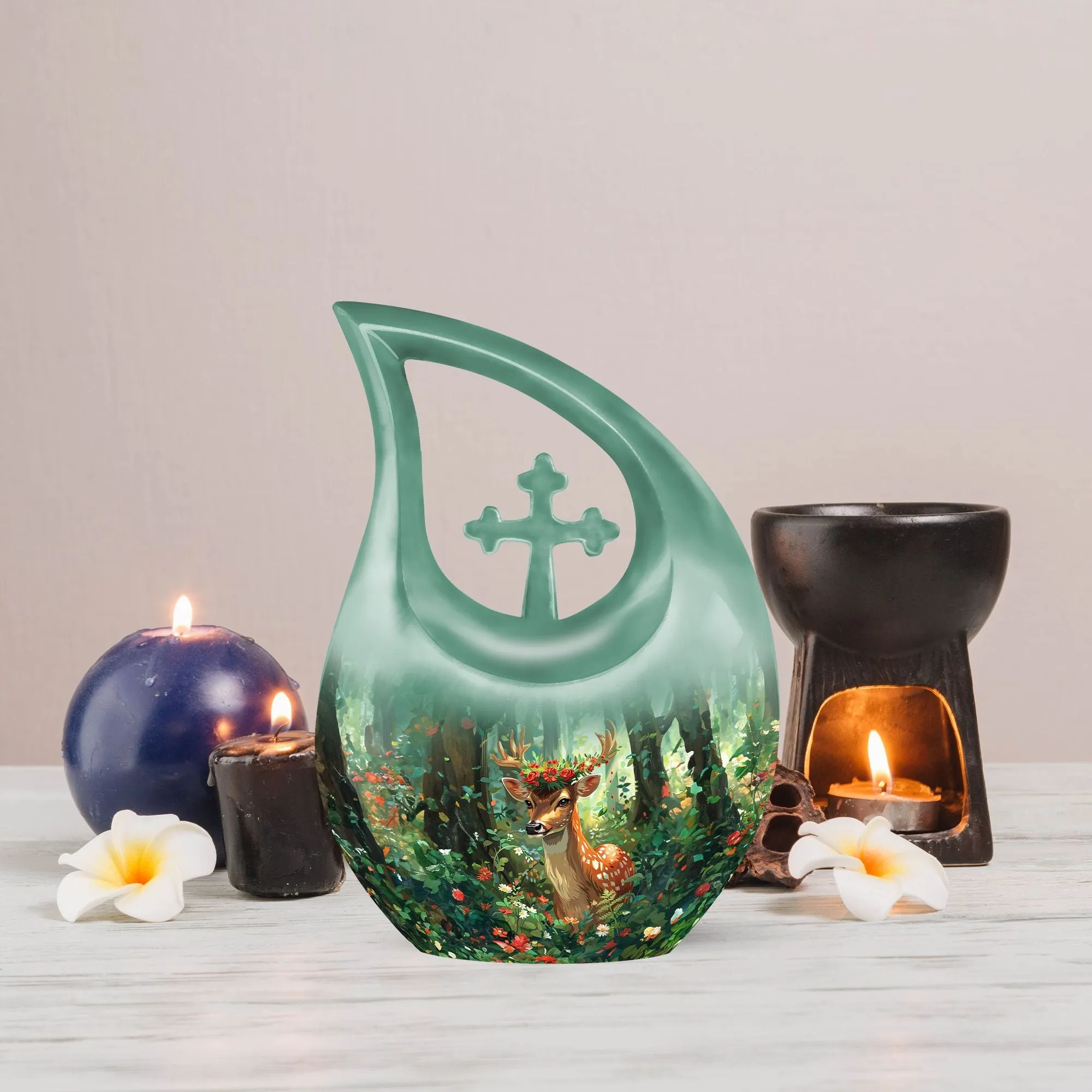 Deer Memorial Urn, Containers Urn For Cremated Ashes