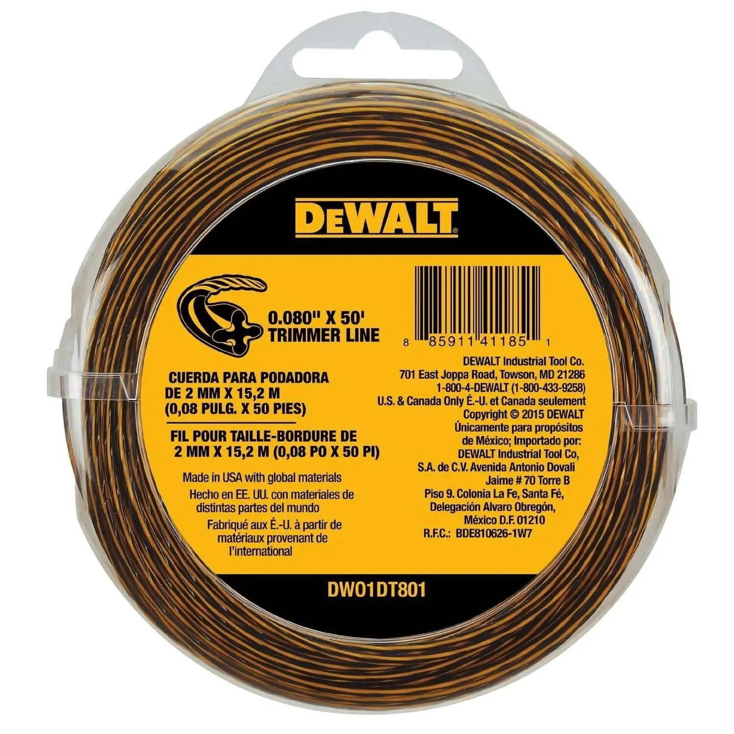 DEWALT DWO1DT801-String Trimmer Line, 50-Feet By 0.080-Inch