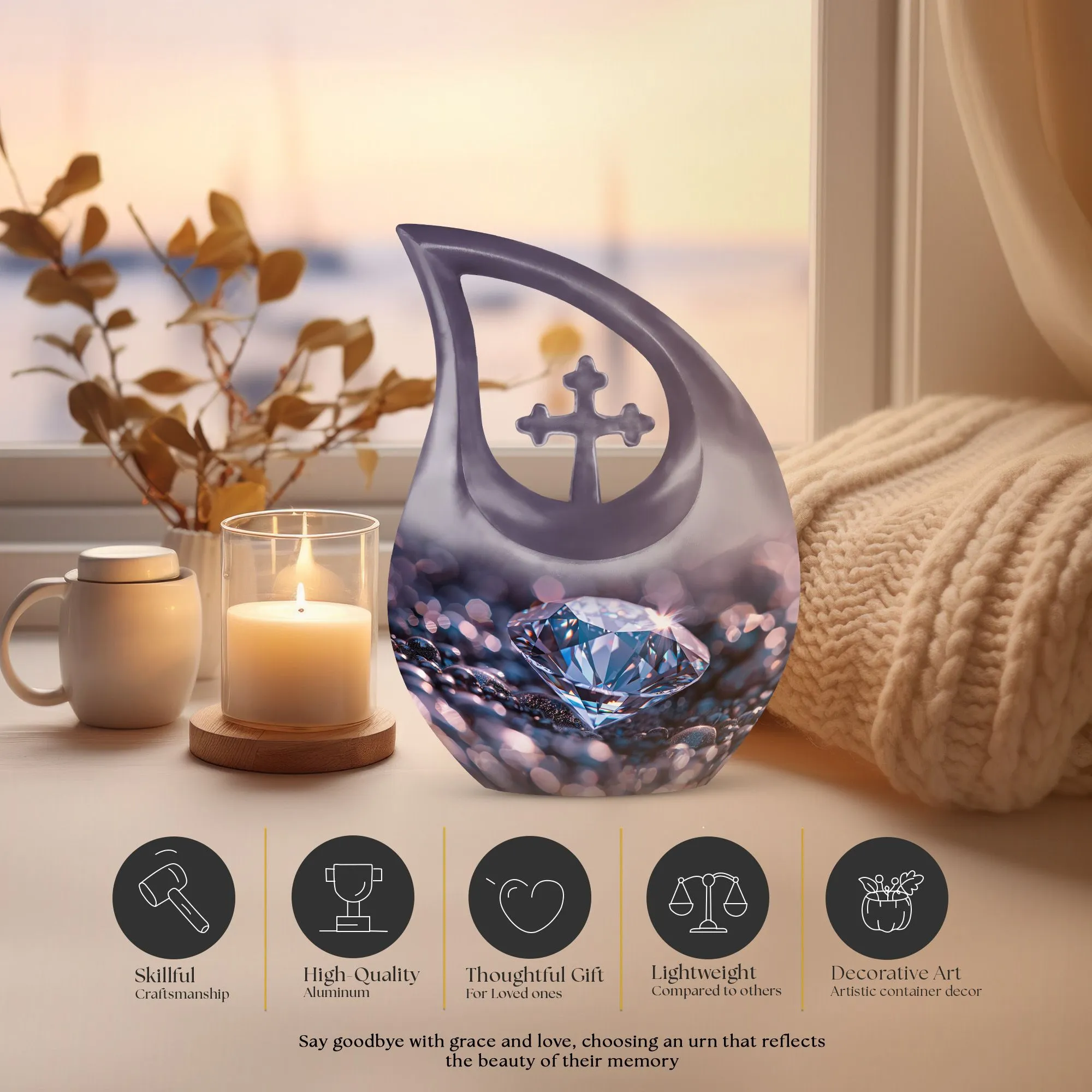 Diamond Radiance - Memorial Urn for Cherished Memories