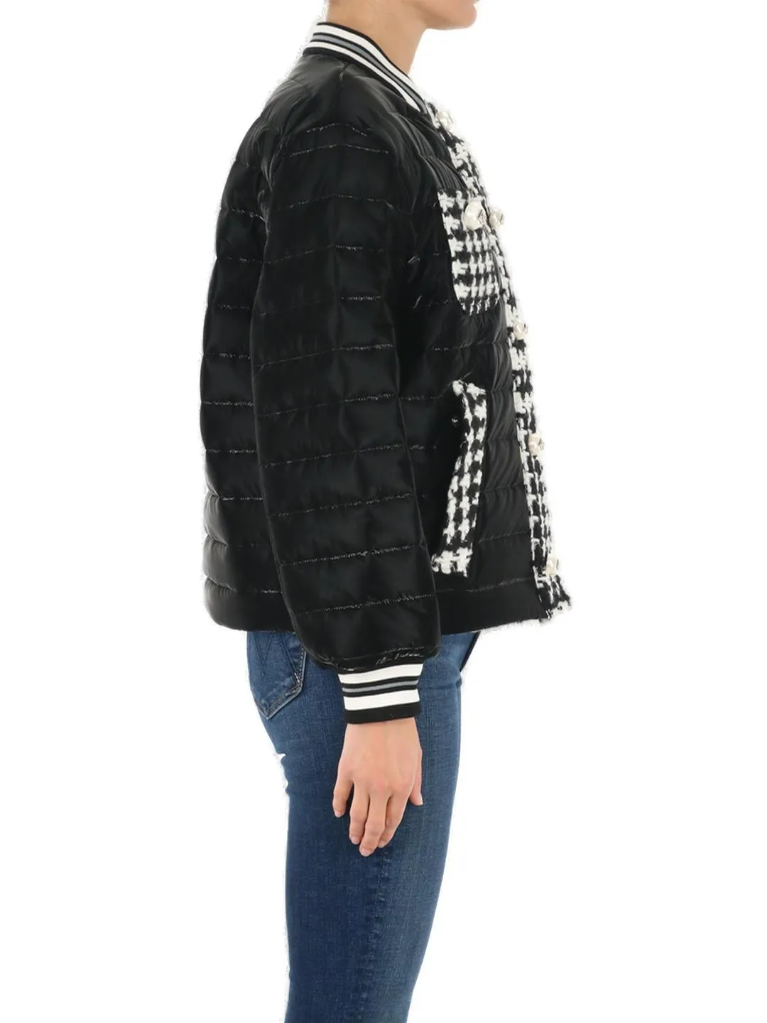 Dolce & Gabbana Houndstooth Detailed Quilted Jacket