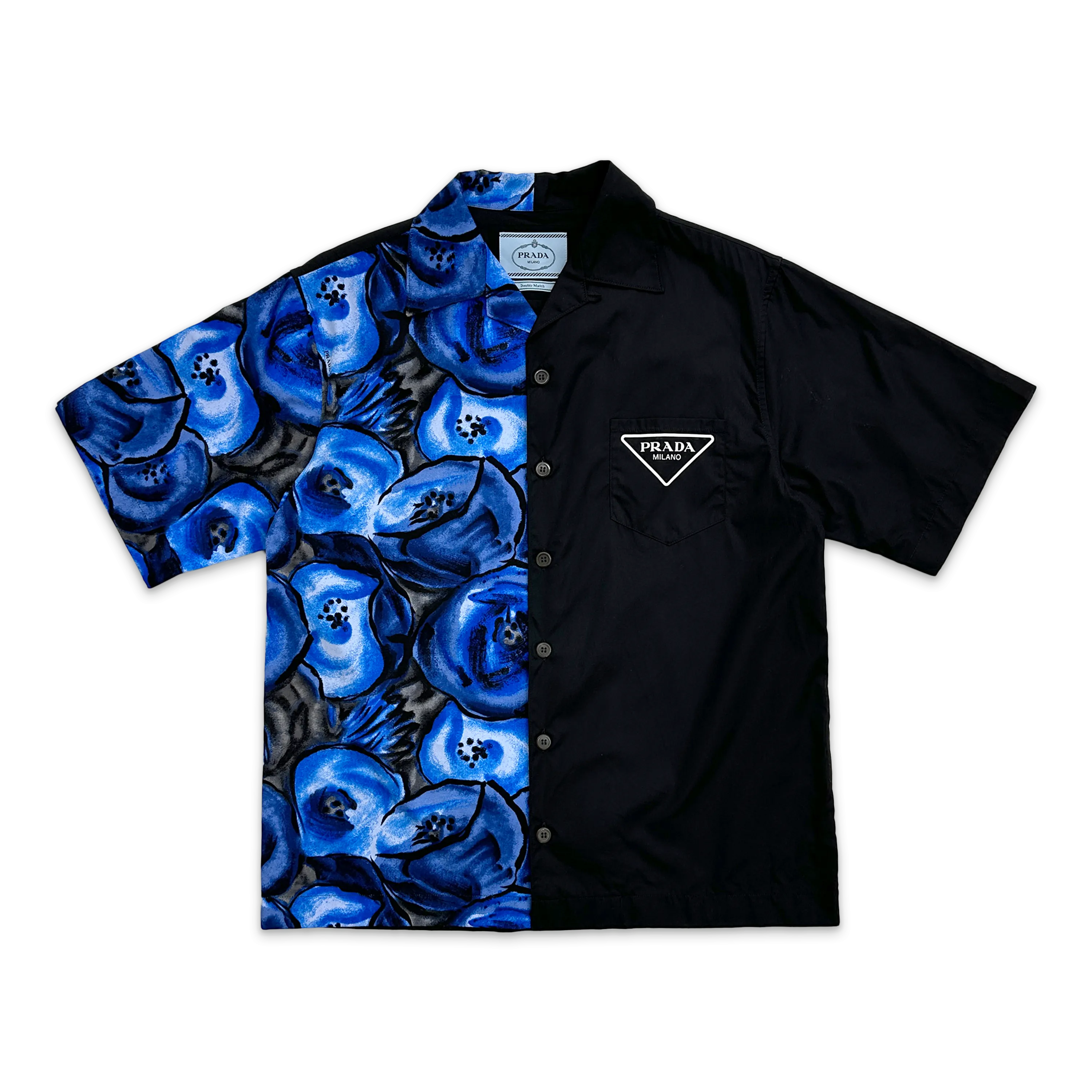 Double Match Bowling Shirt Black Blueberries