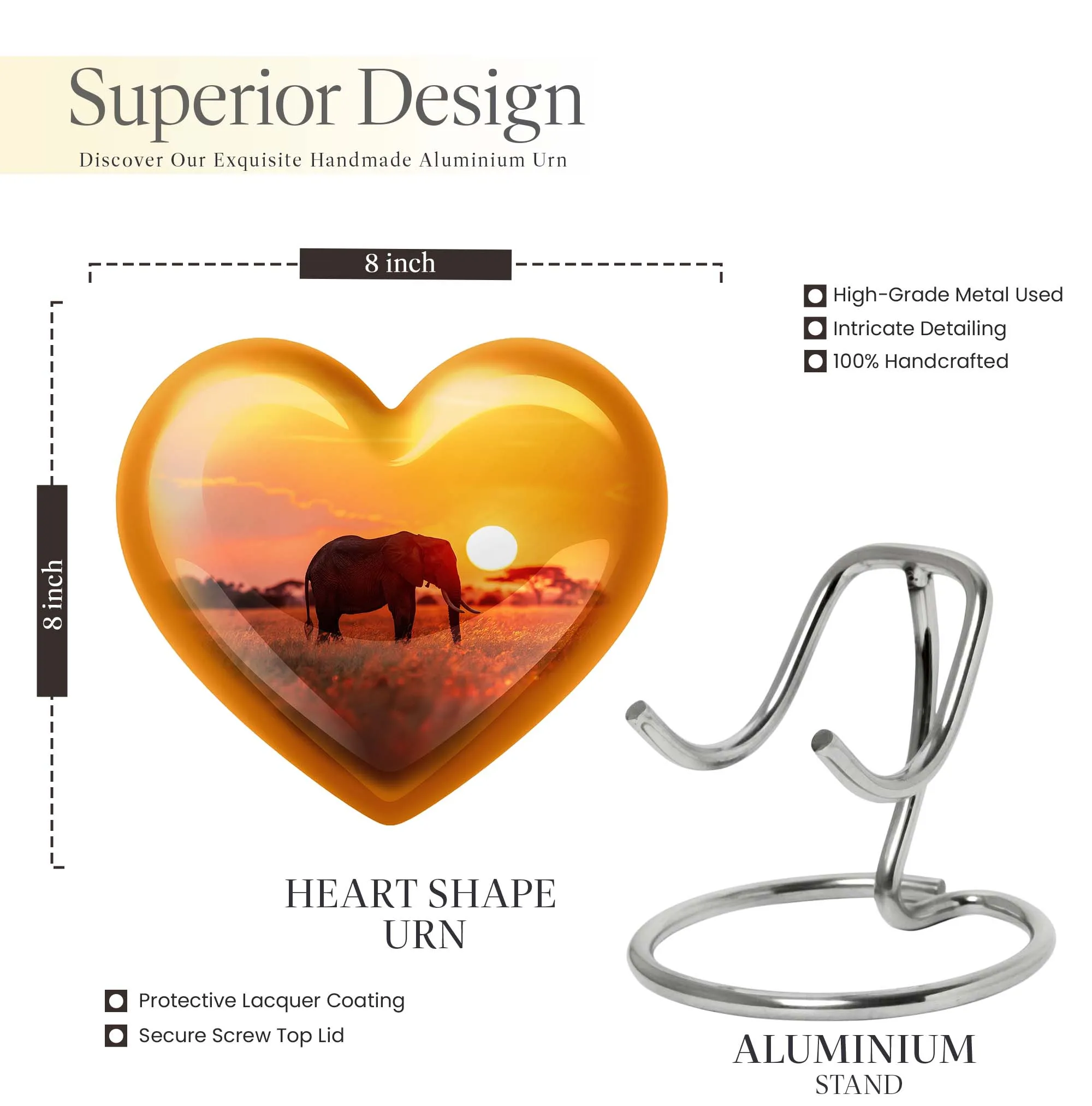 Elephant Urn Serenity: Substantial Offering for Male Cremation