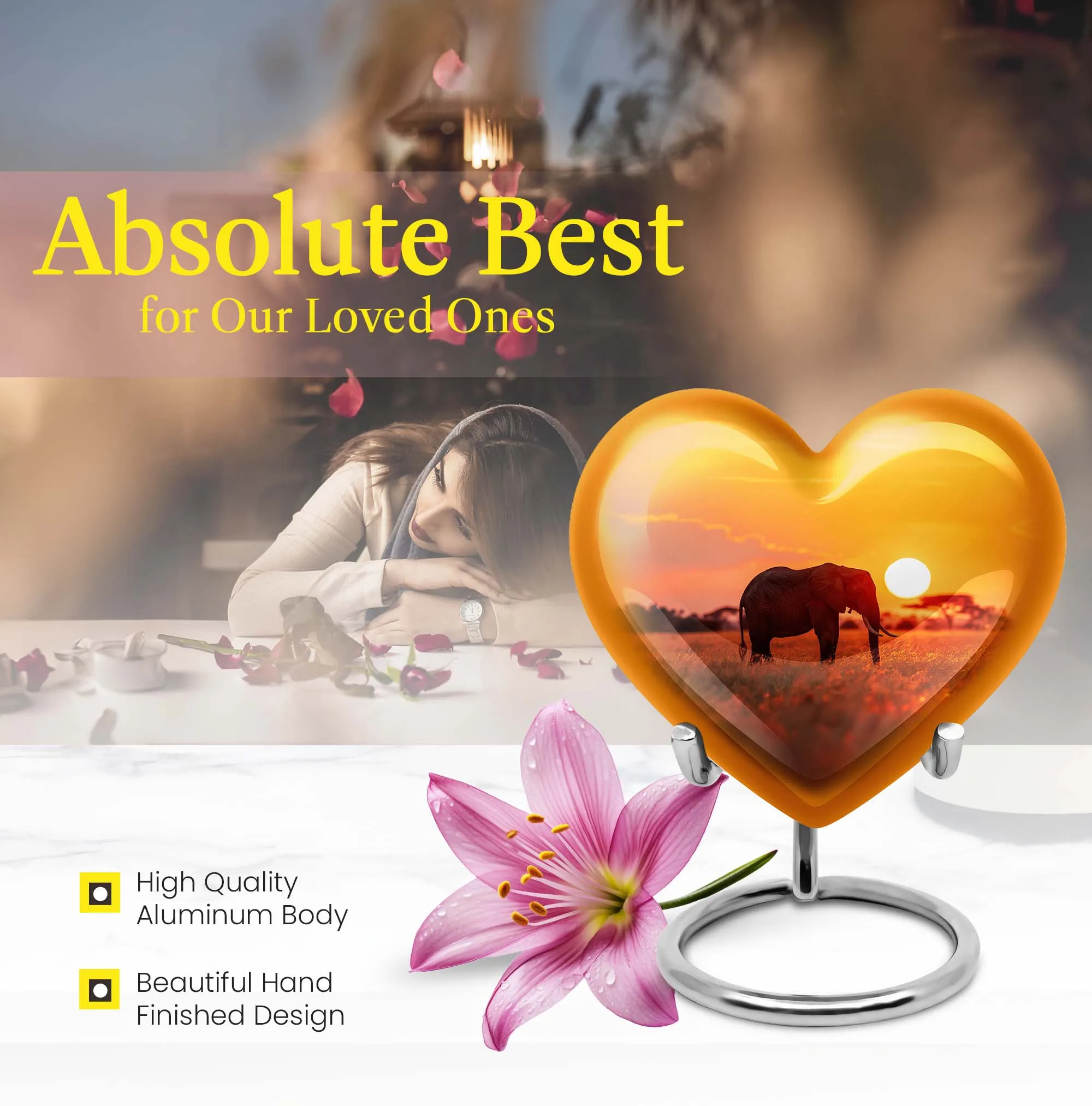 Elephant Urn Serenity: Substantial Offering for Male Cremation