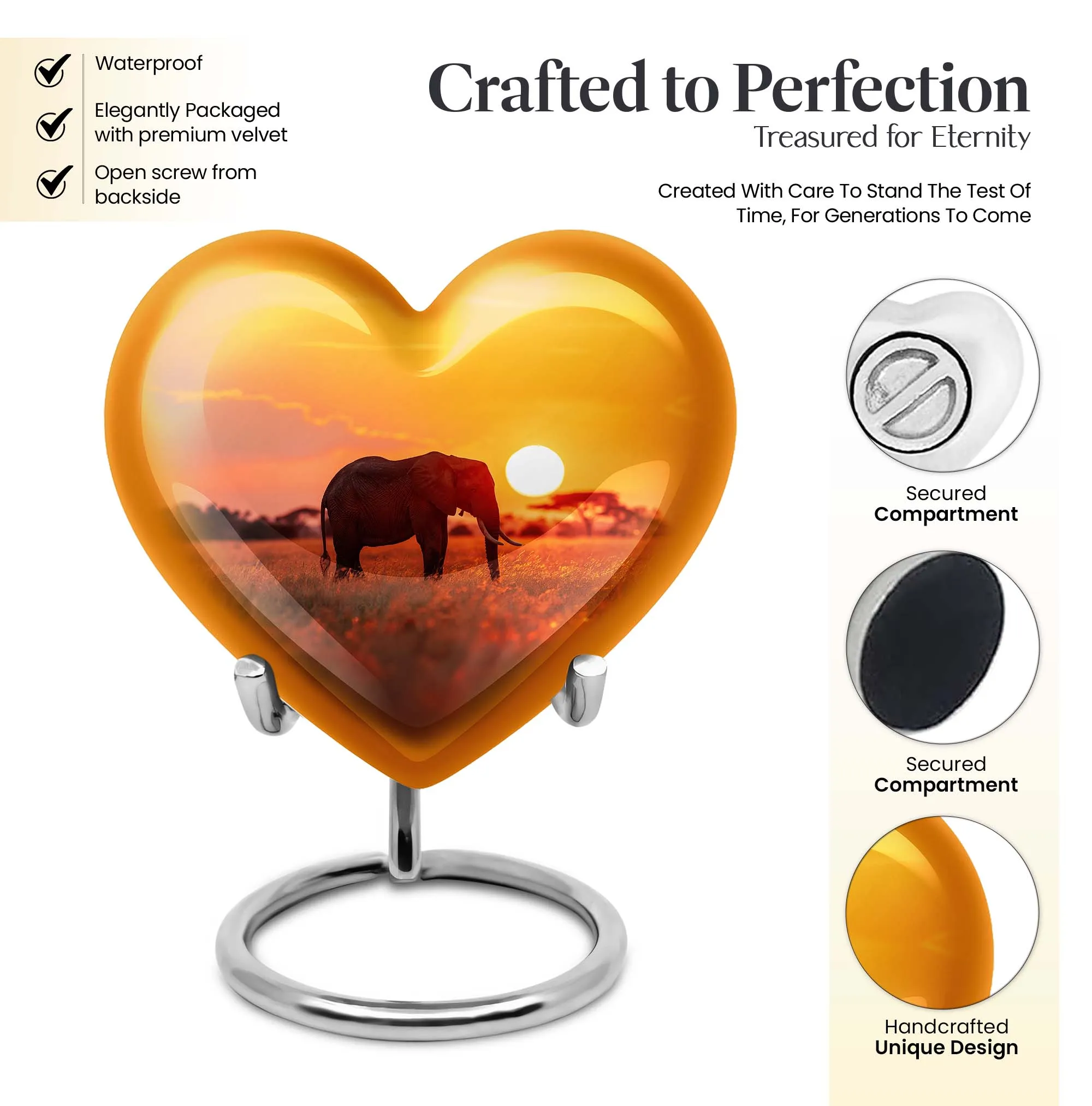 Elephant Urn Serenity: Substantial Offering for Male Cremation