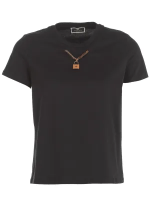 Elisabetta Franchi Chain Detailed Crewneck T-Shirt