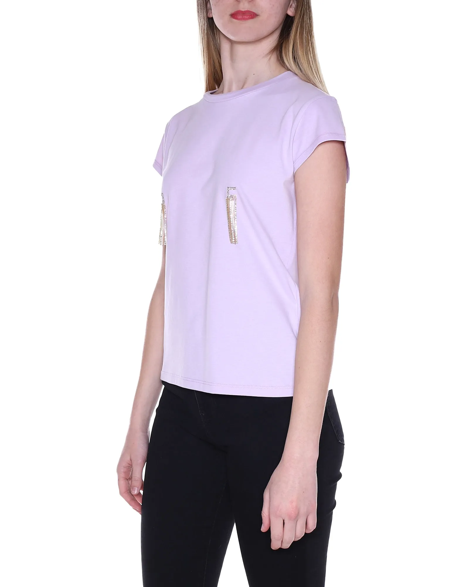 Elisabetta Franchi Chain-Detailed Crewneck T-Shirt