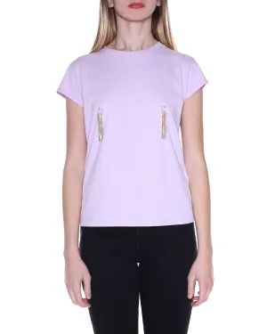 Elisabetta Franchi Chain-Detailed Crewneck T-Shirt