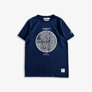 FDMTL | PRINTED PAISELY INDIGO TEE  { INDIGO