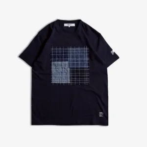 FDMTL | SASHIKO PATCH TEE  { NAVY