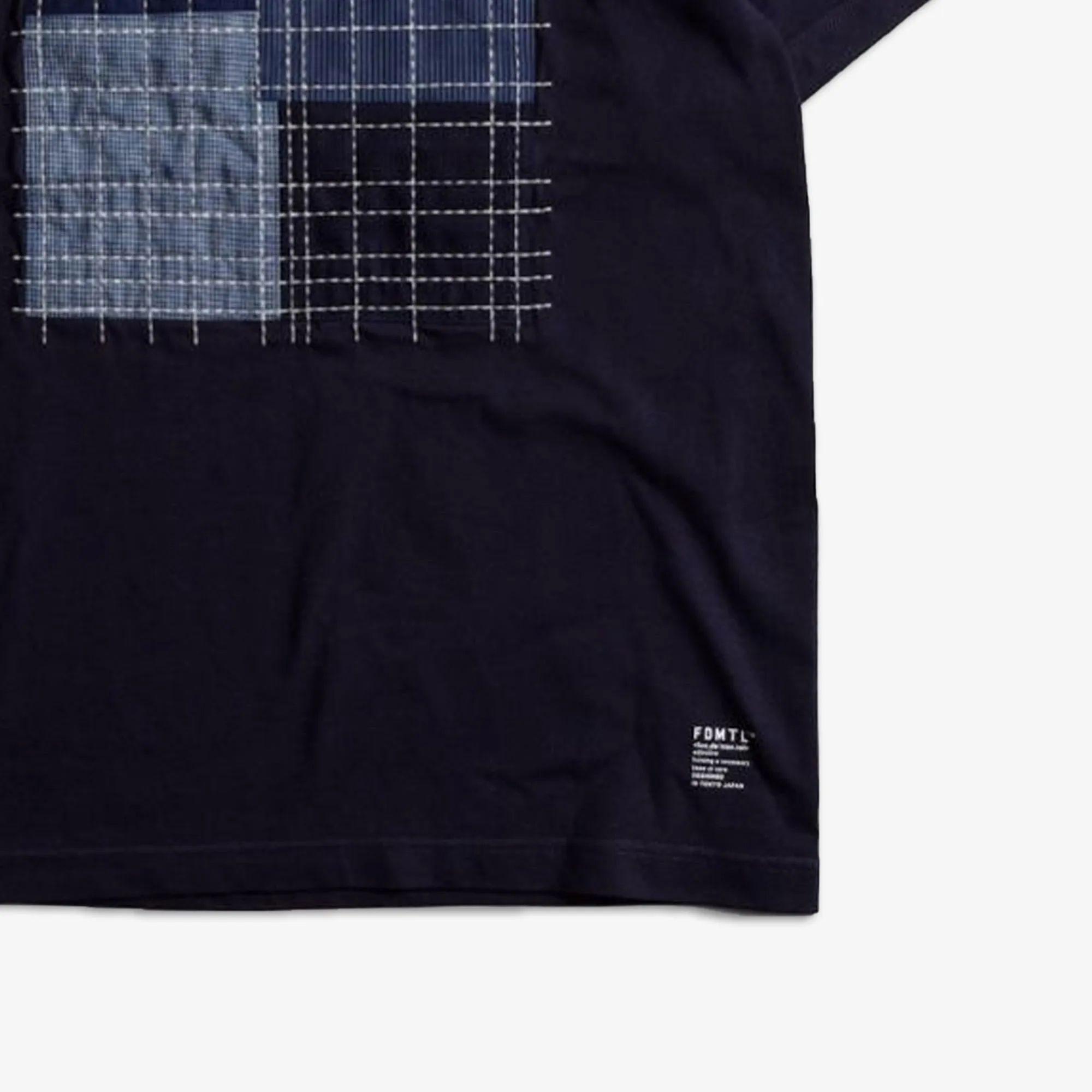 FDMTL | SASHIKO PATCH TEE  { NAVY