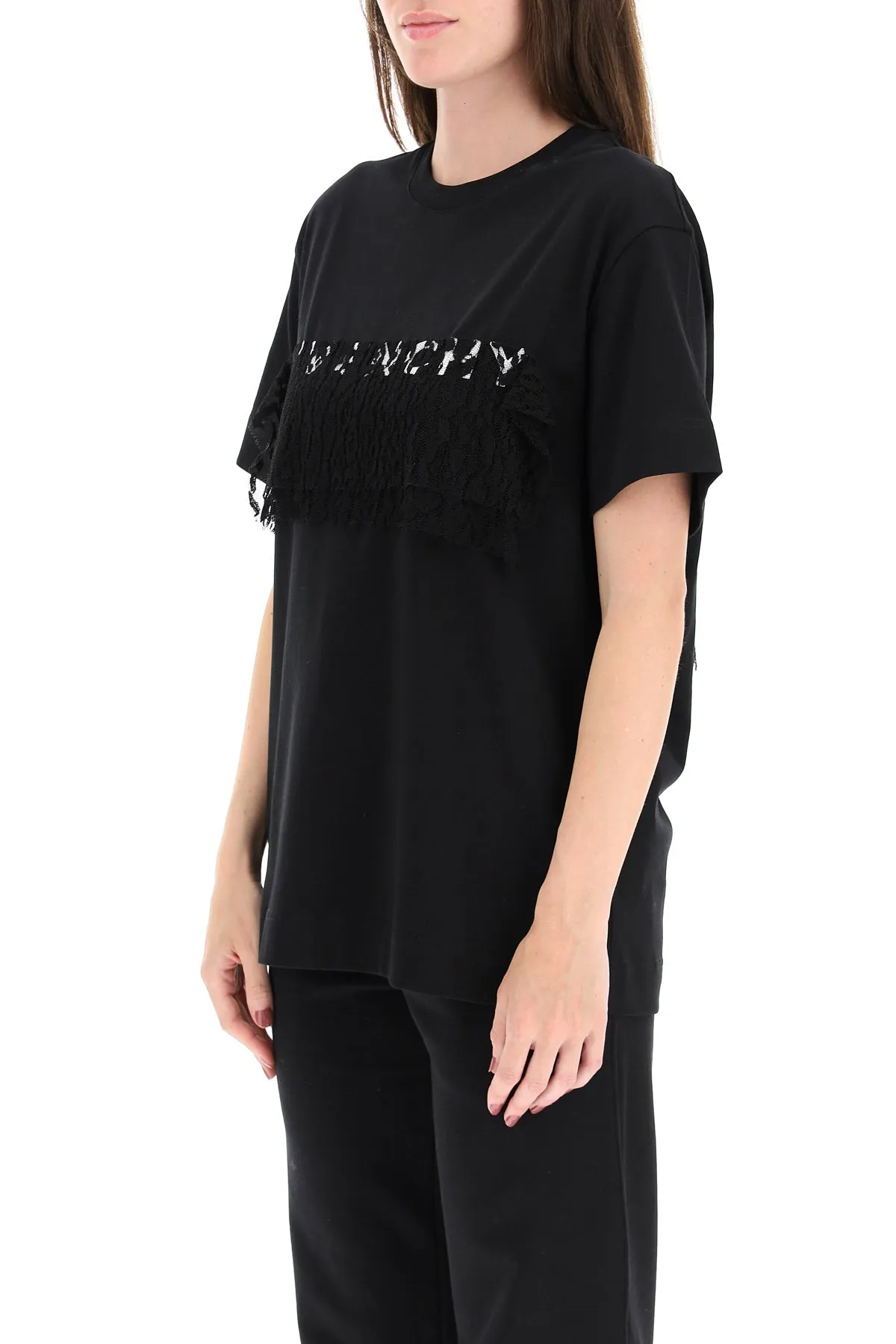 Givenchy Logo Lace Detailed T-Shirt