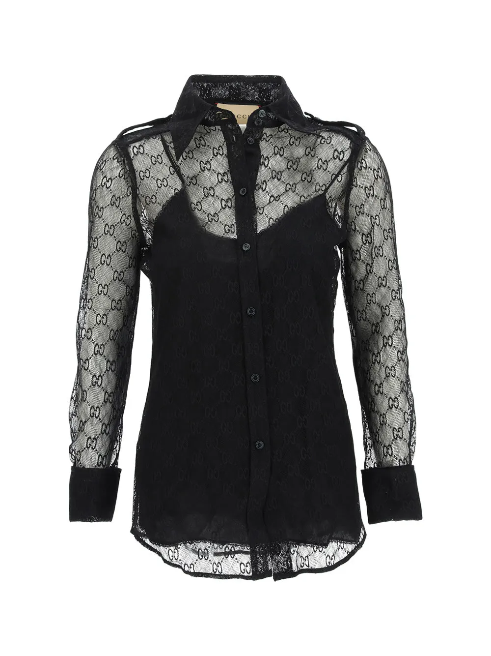 Gucci Lace-Detailed Long-Sleeved Shirt