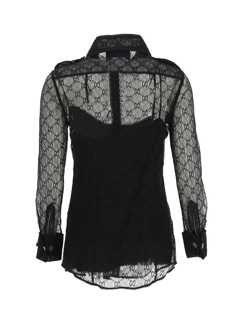 Gucci Lace-Detailed Long-Sleeved Shirt